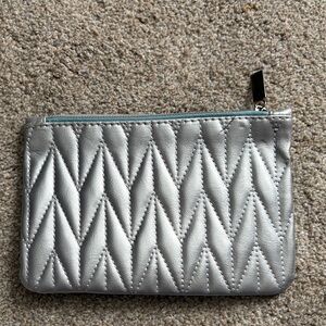 Ipsy Silver Quilted Wristlet